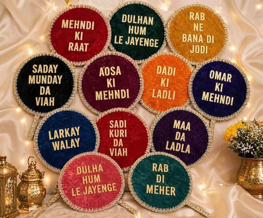 Customized Velvet Mehndi & Wedding Props| Pakistani Shadi Accessories